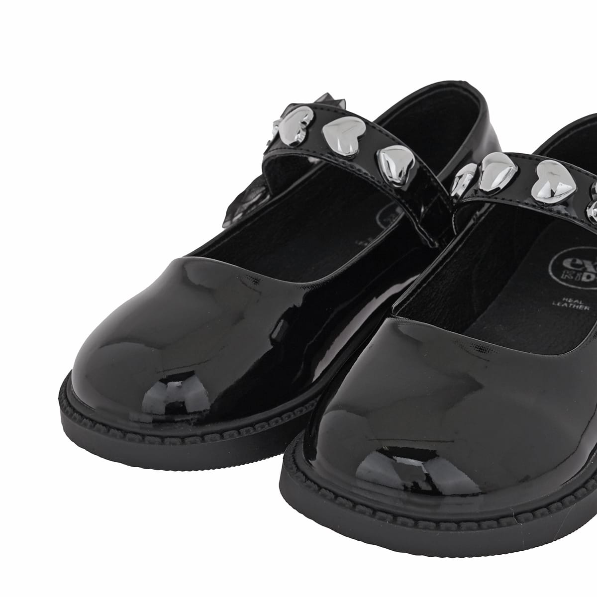 Exe Kids Ανατομικές Μπαλαρίνες Για Κορίτσι Μαύρες Με Καρδούλες - Image 4