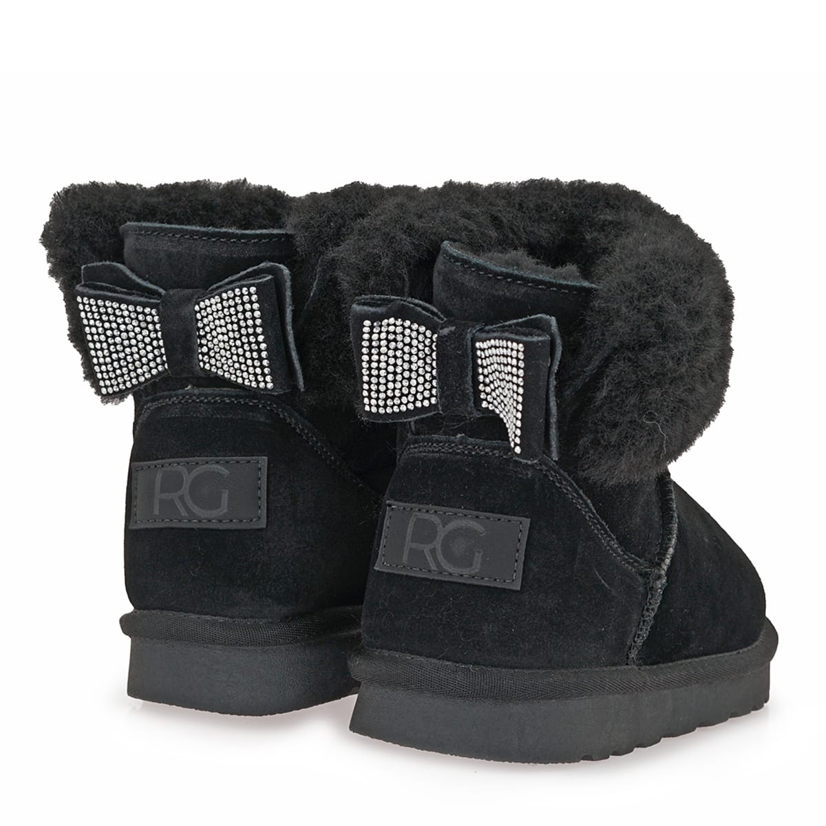 Renato Garini Ανατομικό Μποτάκι Για Κορίτσι Μαύρο Με Γουνάκι Και Φιόγκο - Image 4