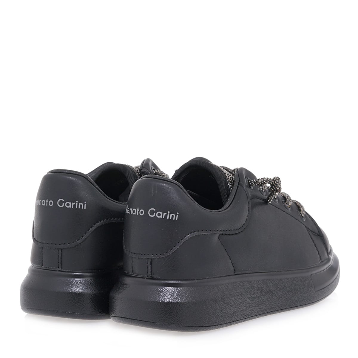 Renato Garini Ανατομικό Sneaker Για Κορίτσι Μαύρο Με Glitter Κορδόνια - Image 3