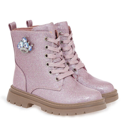Exe Kids Ανατομικό Μποτάκι Για Κορίτσι Ρόζ Λουστρίνι Με Glitter