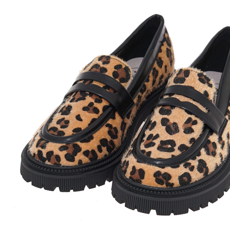 Exe Kids Ανατομικό Loafers Για Κορίτσι Μαύρο Leopard - Image 4