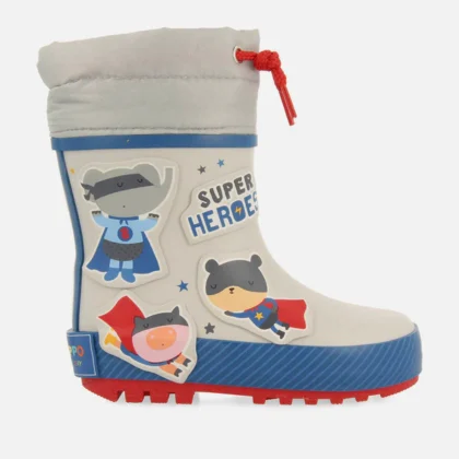 Gioseppo Παιδική Γαλότσα Για Αγόρι Γκρί Με Ήρωες