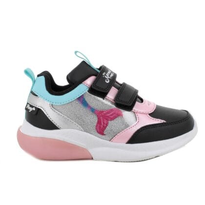 Primigi Ανατομικό Αθλητικό Για Κορίτσι Mermaid Magic Με Φωτάκια Μαύρο/Ρόζ