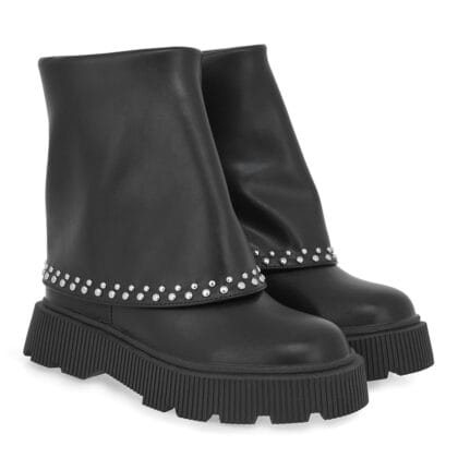 Renato Garini Δερμάτινο Ανατομικό Μποτάκι Για Κορίτσι Μαύρο