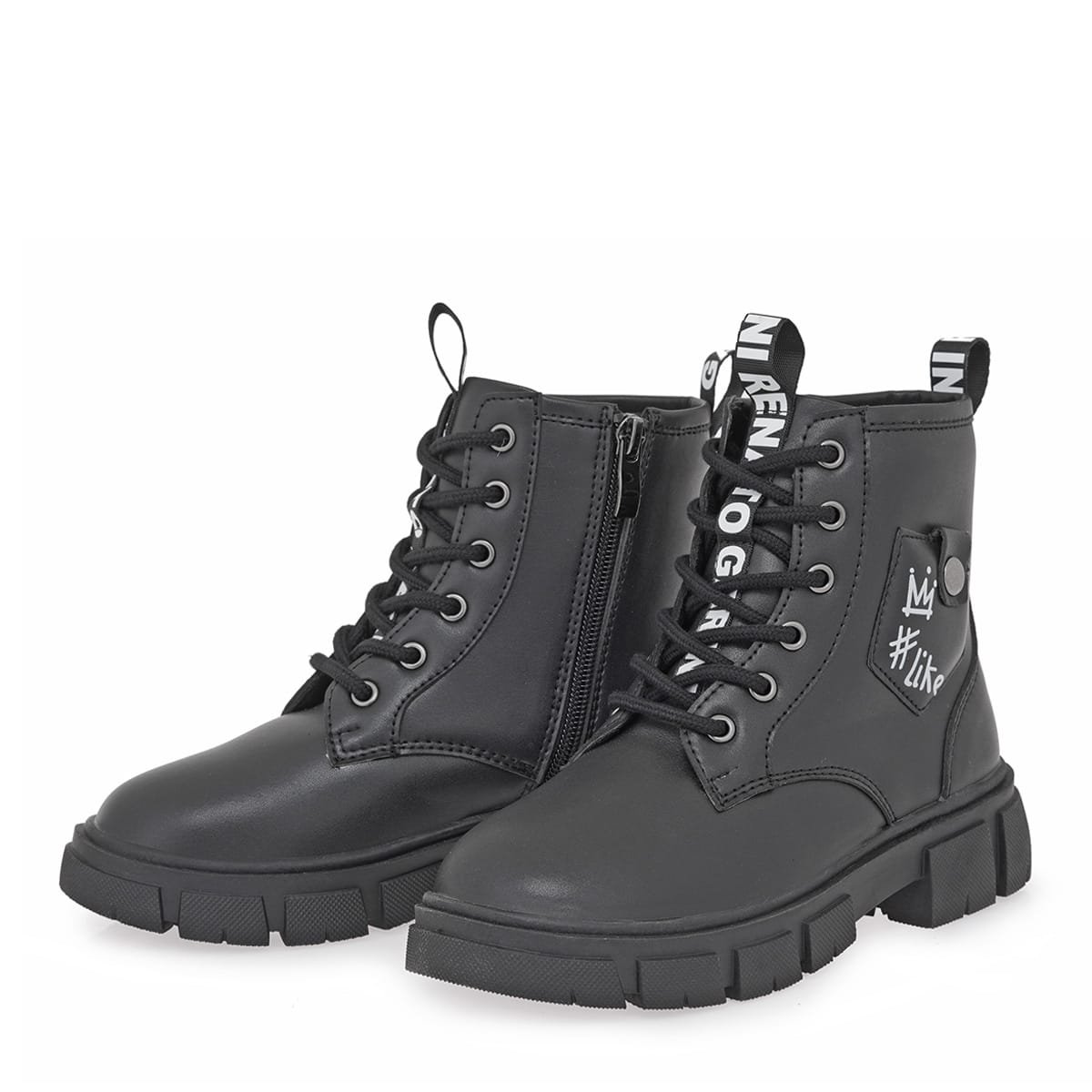 Renato Garini Ανατομικό Μποτάκι Για Κορίτσι Μαύρο Με Σχέδιο Like - Image 3