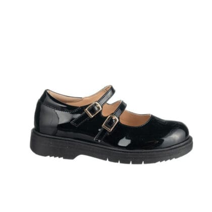 Scarpy Δερμάτινη Ανατομική Μπαλαρίνα Για Κορίτσι Μαύρη Λουστρίνι