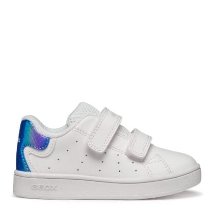 Geox Ανατομικό Sneaker Για Κορίτσι Λευκό Με Μπλέ Ιριδίζον
