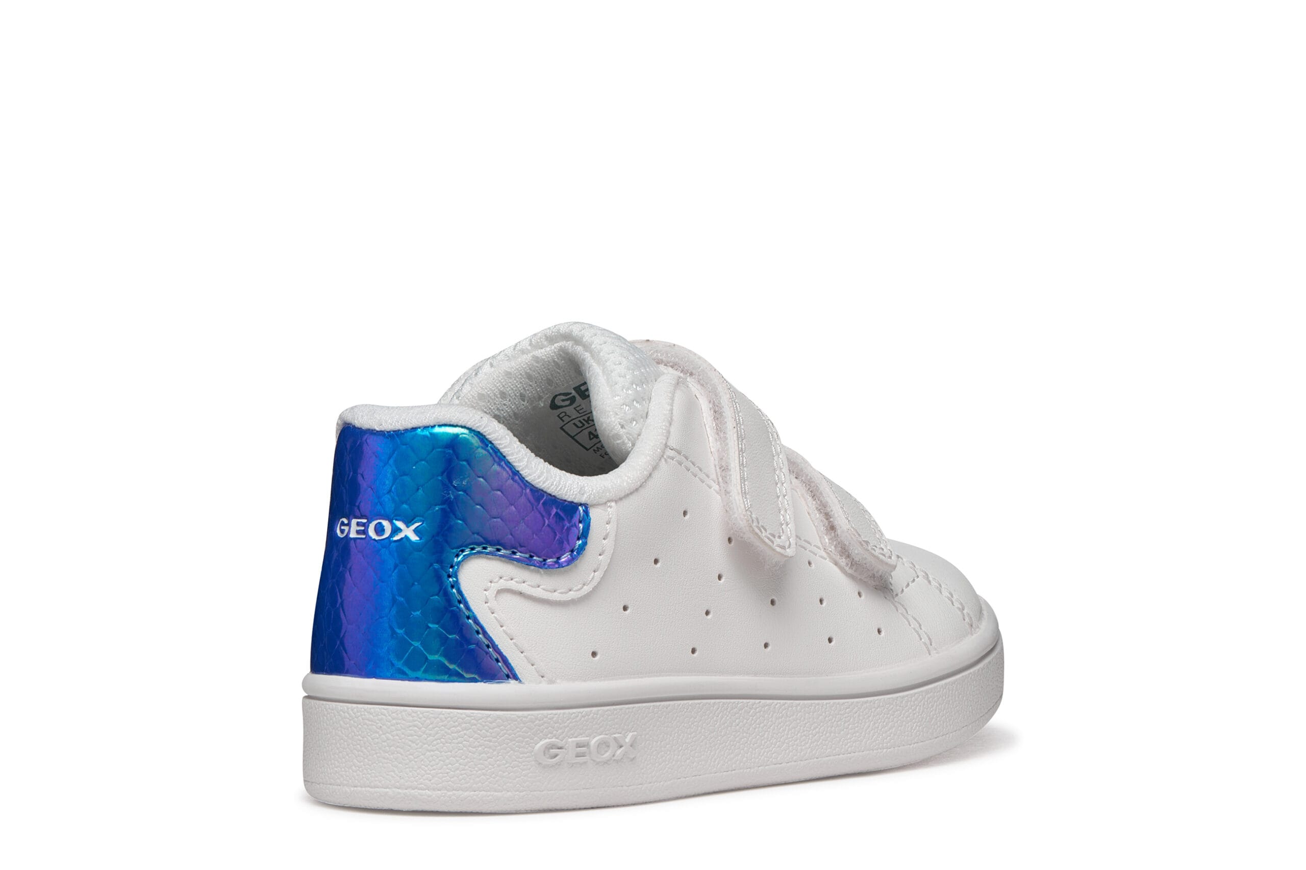 Geox Ανατομικό Sneaker Για Κορίτσι Λευκό Με Μπλέ Ιριδίζον - Image 4