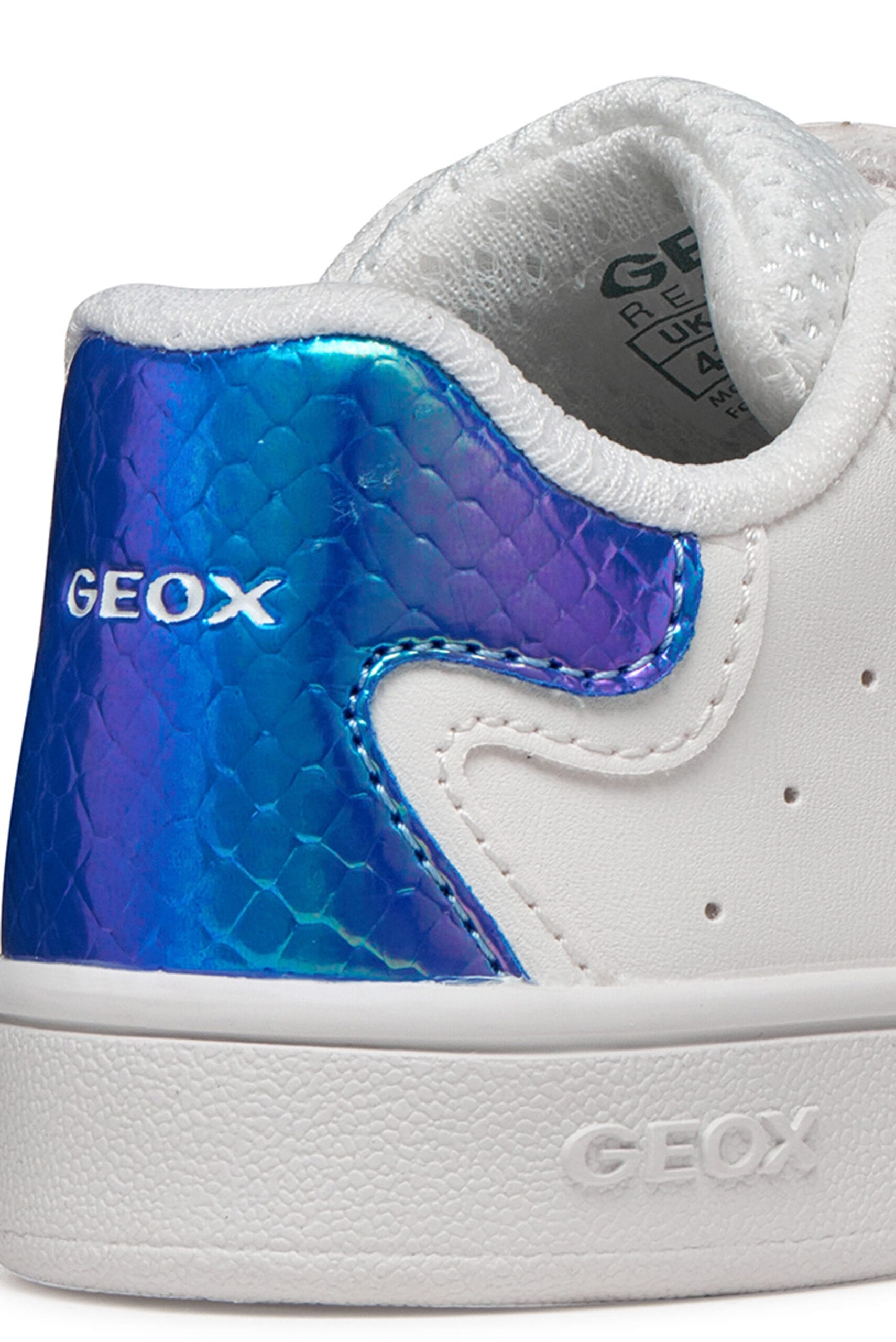 Geox Ανατομικό Sneaker Για Κορίτσι Λευκό Με Μπλέ Ιριδίζον - Image 8