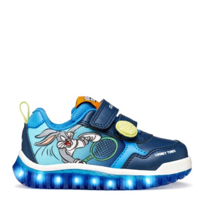 Geox Ανατομικό Αθλητικό Για Αγόρι Bugs Bunny Με Φωτάκια Μπλέ