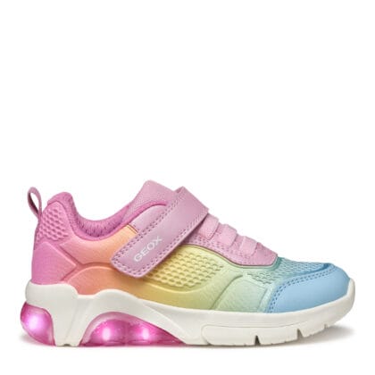 Geox Ανατομικό Αθλητικό Για Κορίτσι Ρόζ Πολύχρωμο Με Φωτάκια