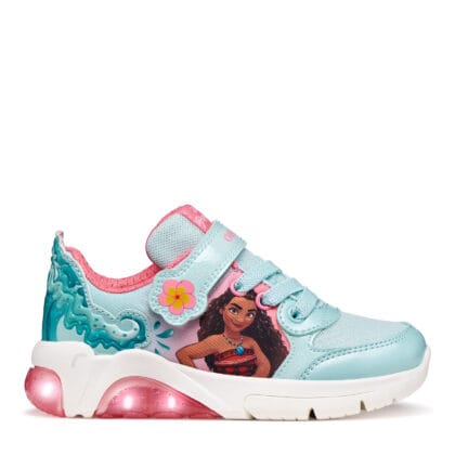 Geox Ανατομικό Αθλητικό Για Κορίτσι Γαλαζοπράσινο Moana Με Φωτάκια