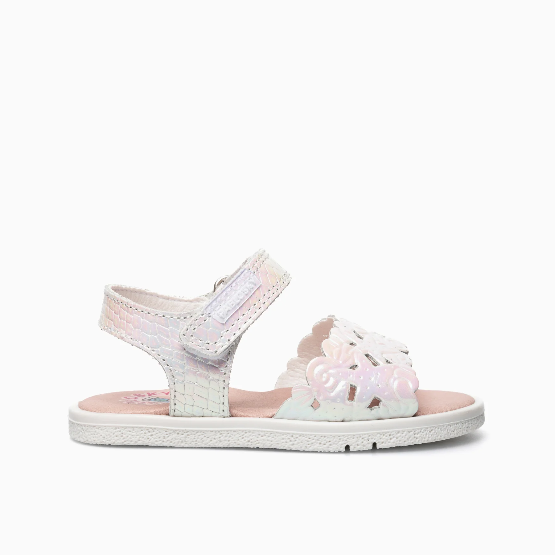 Pablosky Ανατομικό Πέδιλο Μπεμπέ Για Κορίτσι Λευκό Ιριδίζον