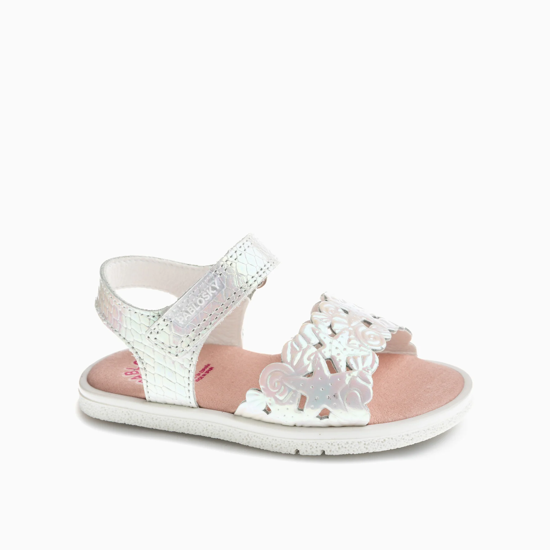 Pablosky Ανατομικό Πέδιλο Μπεμπέ Για Κορίτσι Λευκό Ιριδίζον - Image 2