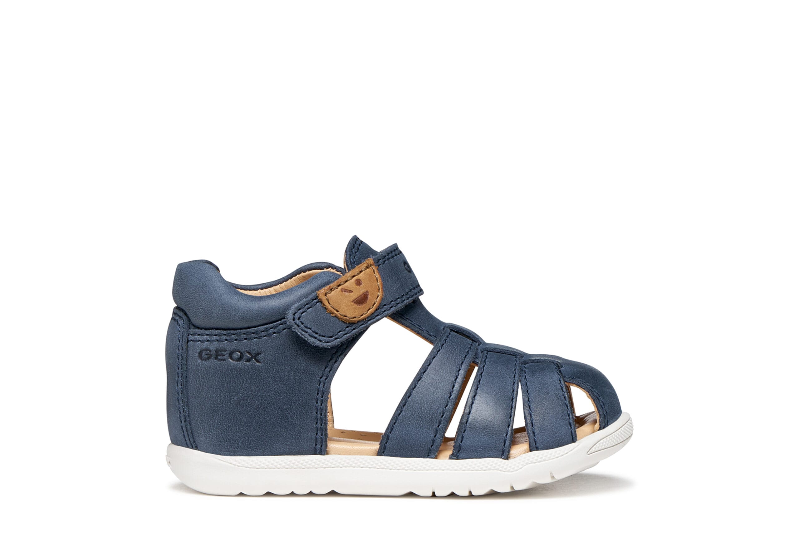 Geox Δερμάτινο Ανατομικό Παπουτσοπέδιλο Για Αγόρι Μπλέ