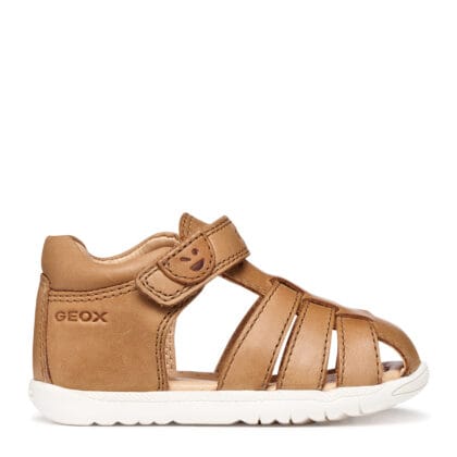 Geox Δερμάτινο Ανατομικό Παπουτσοπέδιλο Για Αγόρι Καφέ