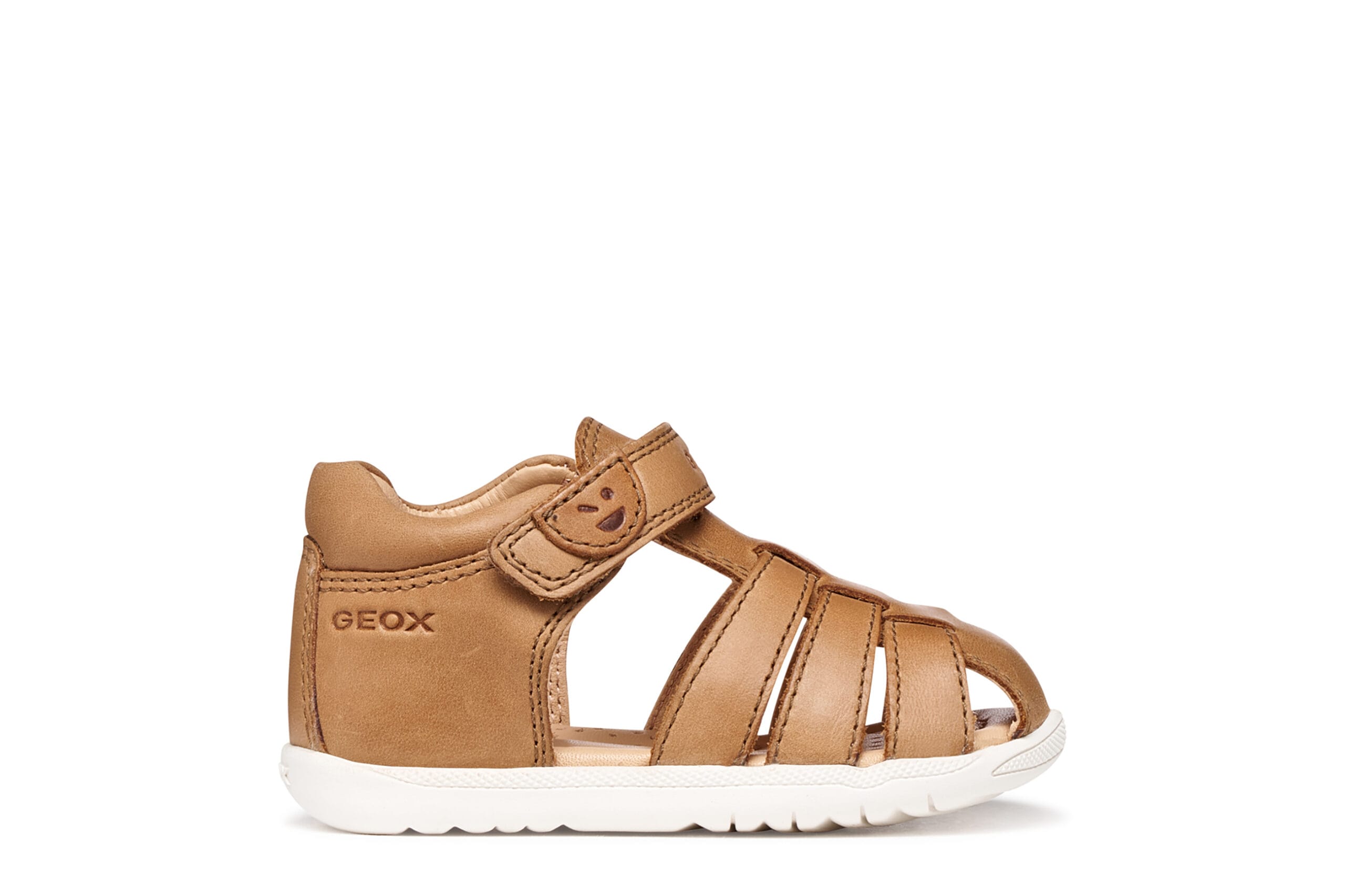 Geox Δερμάτινο Ανατομικό Παπουτσοπέδιλο Για Αγόρι Καφέ