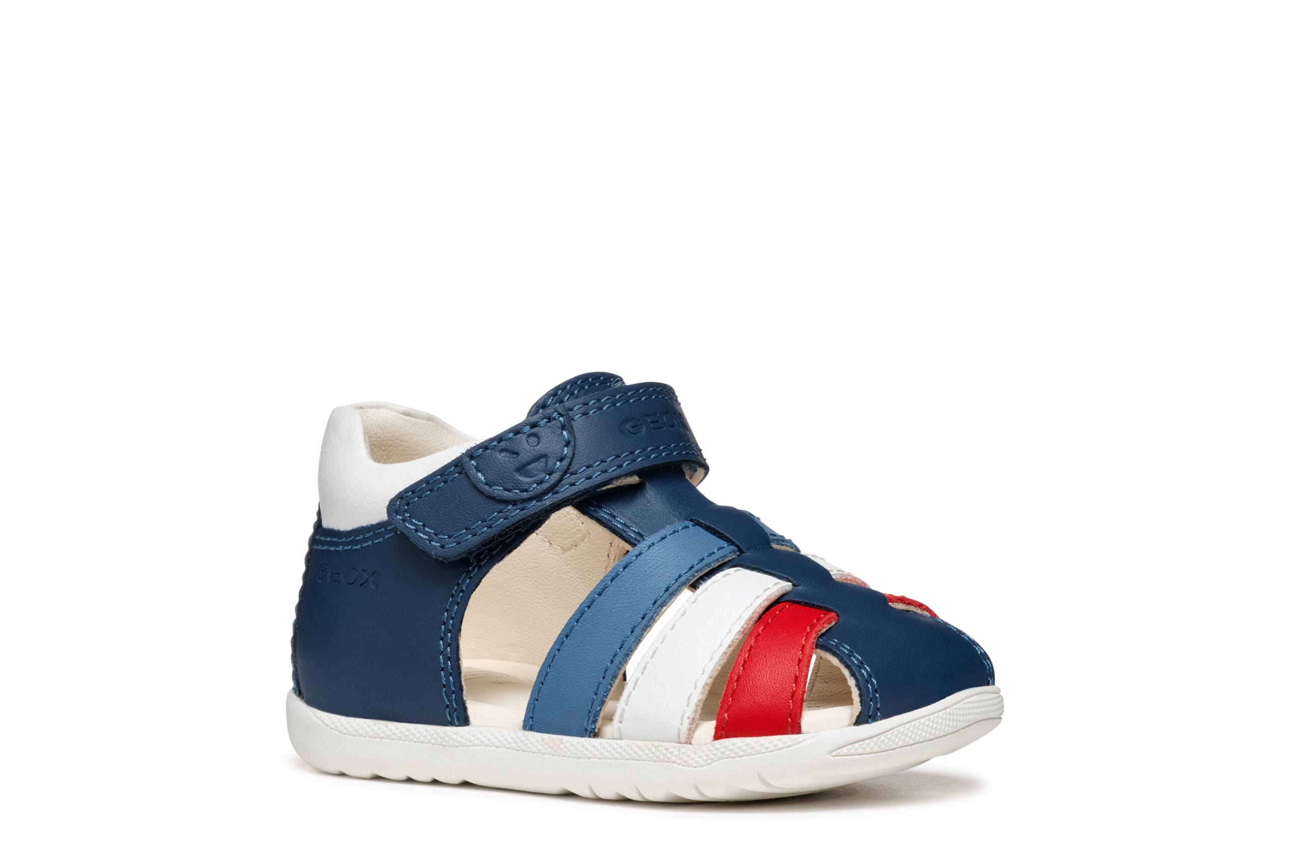 Geox Δερμάτινο Ανατομικό Παπουτσοπέδιλο Για Αγόρι Μπλέ/Κόκκινο - Image 2