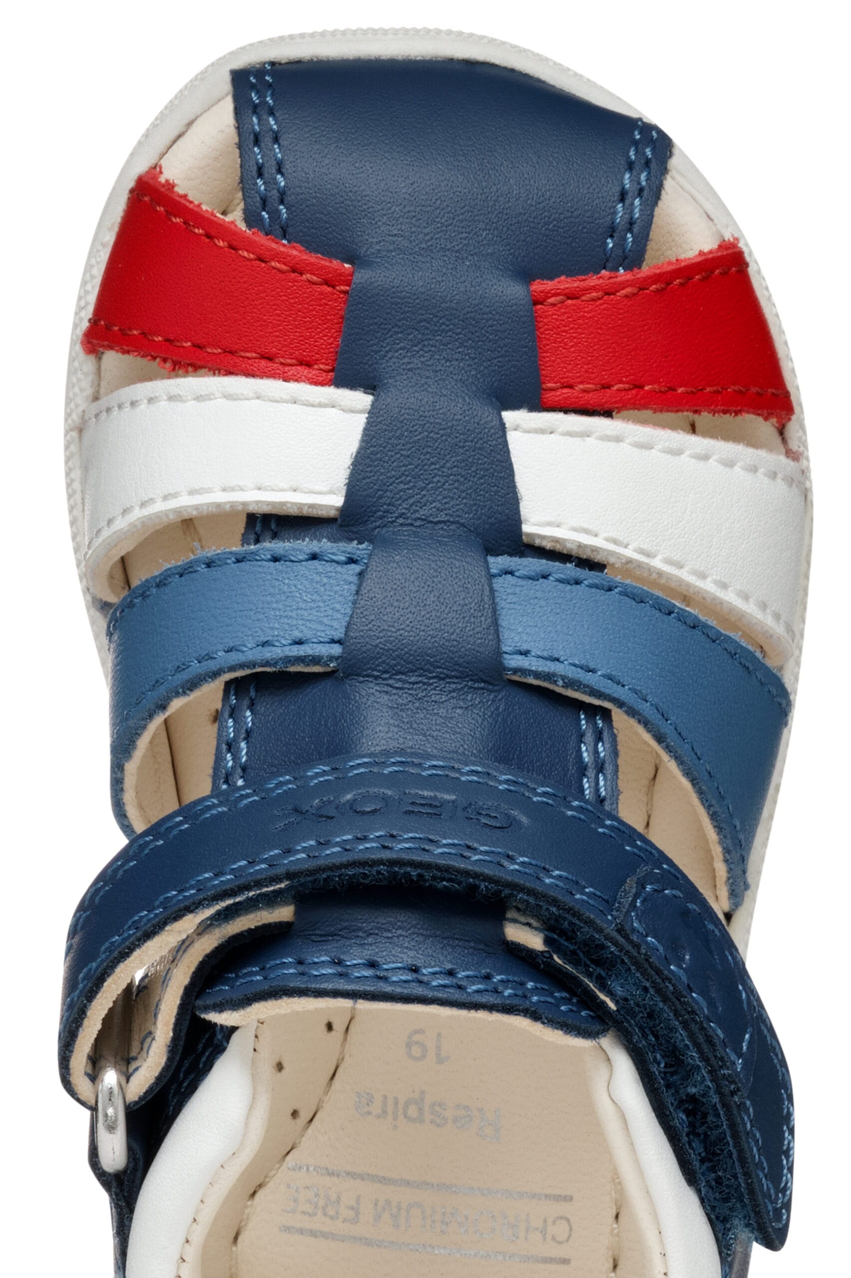 Geox Δερμάτινο Ανατομικό Παπουτσοπέδιλο Για Αγόρι Μπλέ/Κόκκινο - Image 9