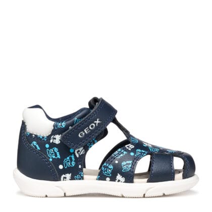 Geox Δερμάτινο Ανατομικό Παπουτσοπέδιλο Για Αγόρι Μπλέ