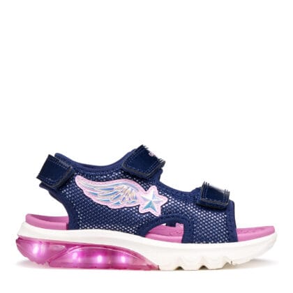 Geox Ανατομικό Αθλητικό Πέδιλο Για Κορίτσι Μπλέ Με Φωτάκια