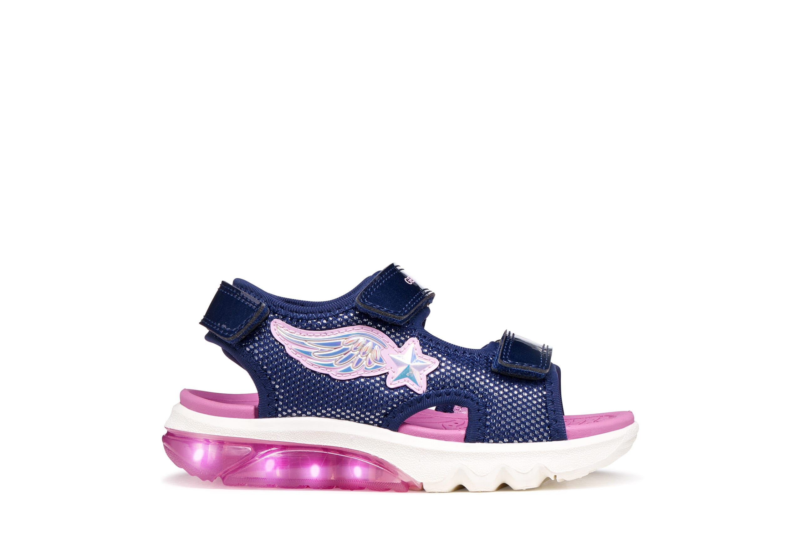 Geox Ανατομικό Αθλητικό Πέδιλο Για Κορίτσι Μπλέ Με Φωτάκια