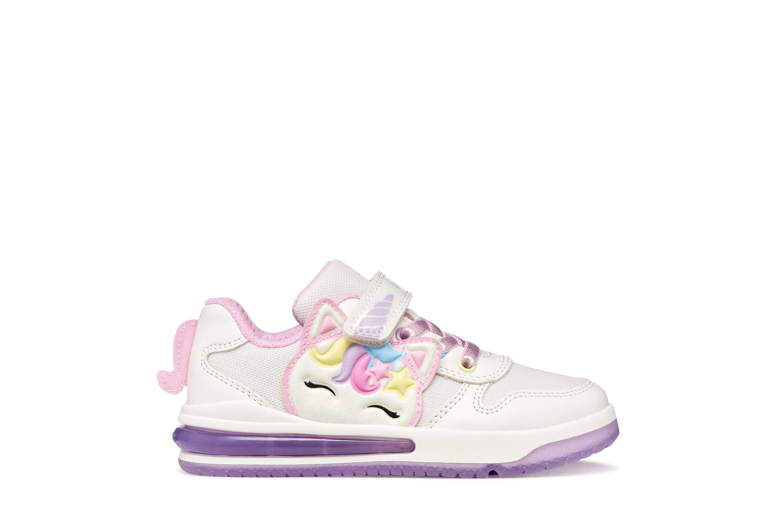 Geox Ανατομικό Sneaker Για Κορίτσι Λευκό Με Μονόκερο Και Φωτάκια - Image 2