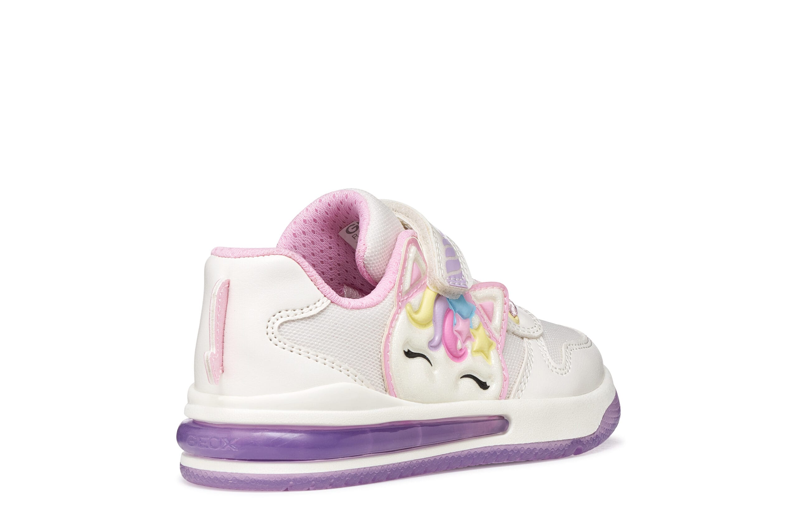 Geox Ανατομικό Sneaker Για Κορίτσι Λευκό Με Μονόκερο Και Φωτάκια - Image 4