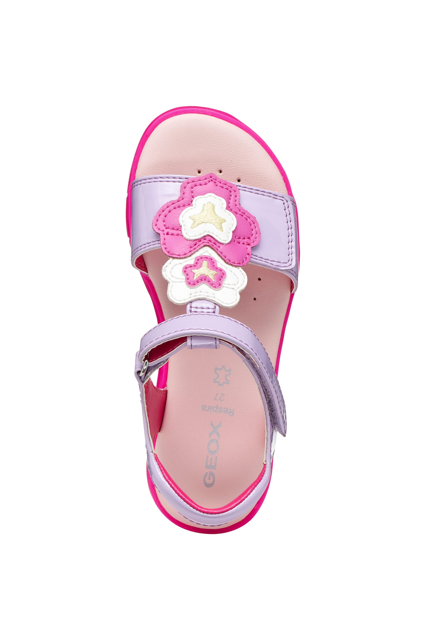 Geox Ανατομικό Πέδιλο Για Κορίτσι Λιλά Με Φούξια Σόλα Και Λουλούδι - Image 5