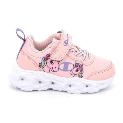 Champion Ανατομικό Αθλητικό Μπεμπέ Για Κορίτσι Ρόζ Με Φωτάκια Και Μονόκερο