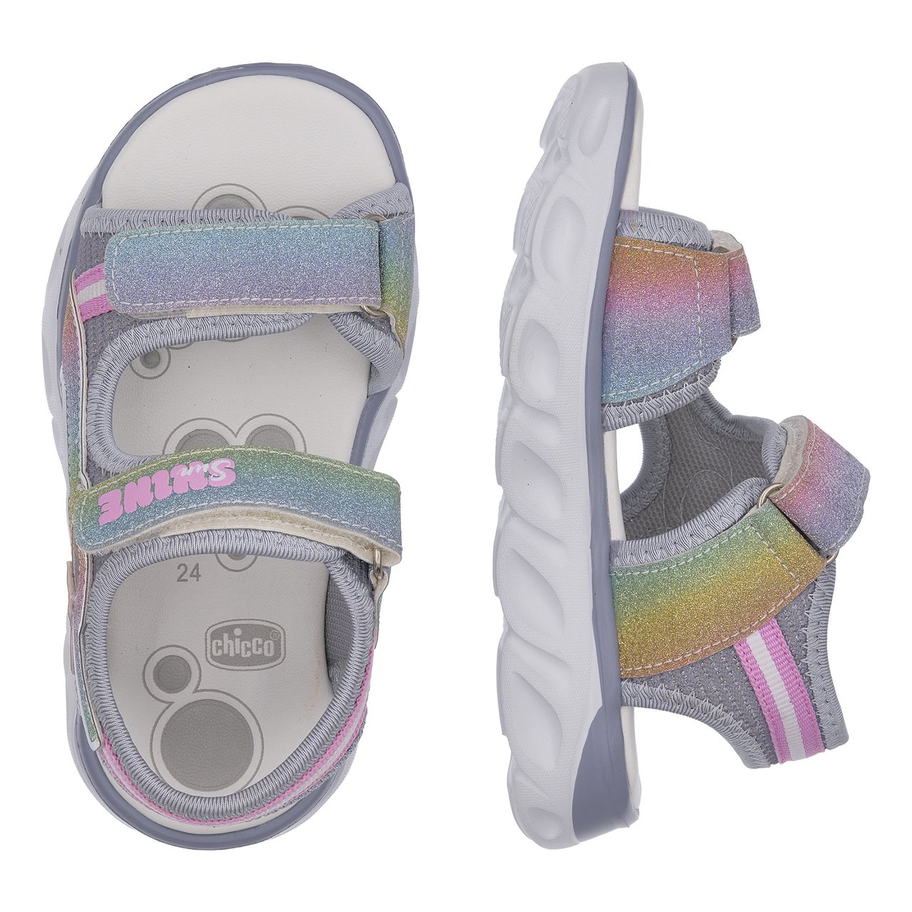 Chicco Ανατομικά Παιδικά Πέδιλα Για Κορίτσια Ασημί Με Φωτάκια - Image 4