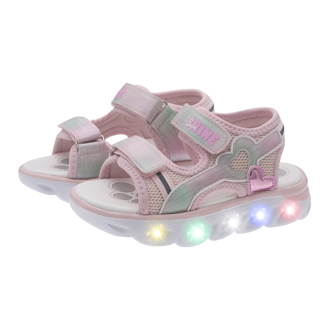 Chicco Ανατομικά Παιδικά Πέδιλα Για Κορίτσια Ρόζ Με Φωτάκια - Image 3