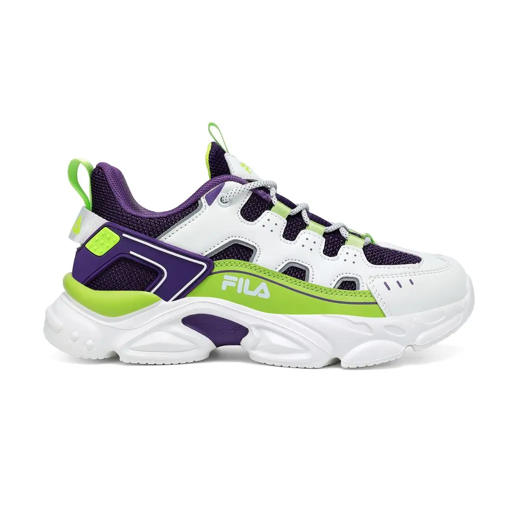 Fila Ανατομικό Παιδικό Αθλητικό Για Κορίτσι Memory Spinel 3 Lace Λευκό/Μώβ/Λαχανί