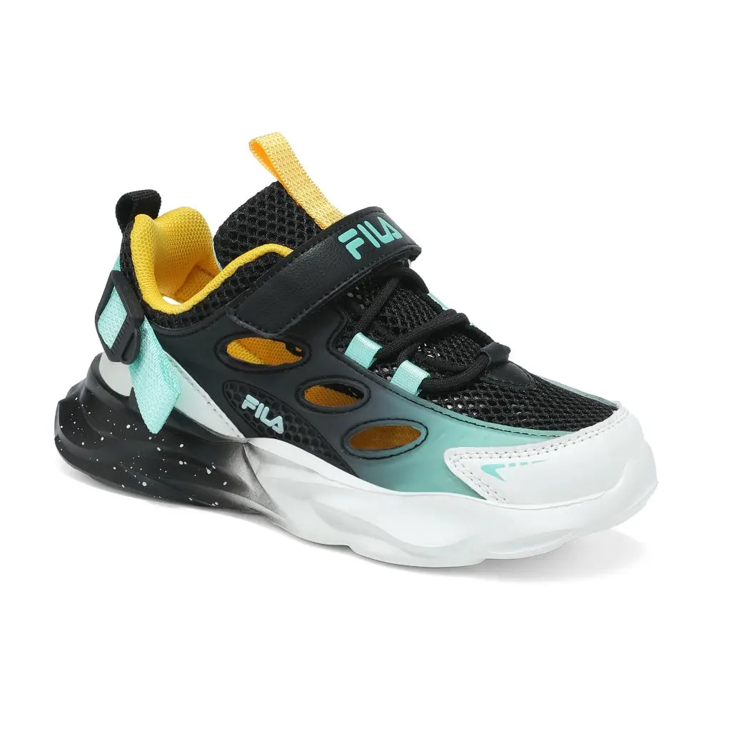 Fila Ανατομικό Παιδικό Αθλητικό Πέδιλο Για Αγόρι Wave Memory Velcro Μαύρο/Γαλάζιο - Image 2