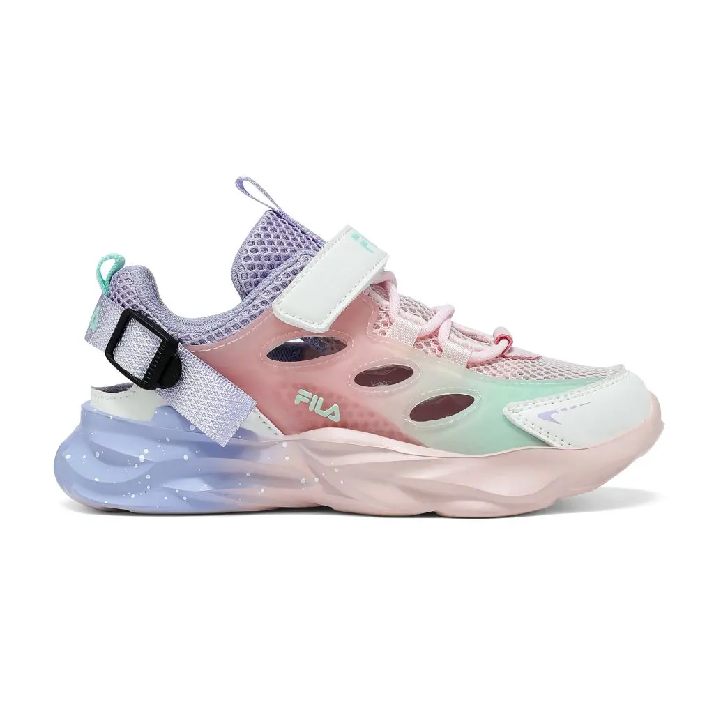 Fila Ανατομικό Παιδικό Αθλητικό Πέδιλο Για Κορίτσι Wave Memory Velcro Ρόζ/Λιλά