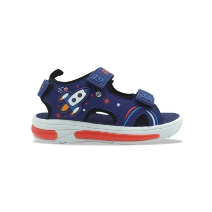 Fila Ανατομικά Παιδικά Πέδιλα Για Αγόρια Rocket Velcro Μπλέ Με Φωτάκια