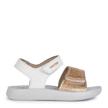 Geox Ανατομικά Παιδικά Πέδιλα Για Κορίτσια Λευκό/Χρύσο