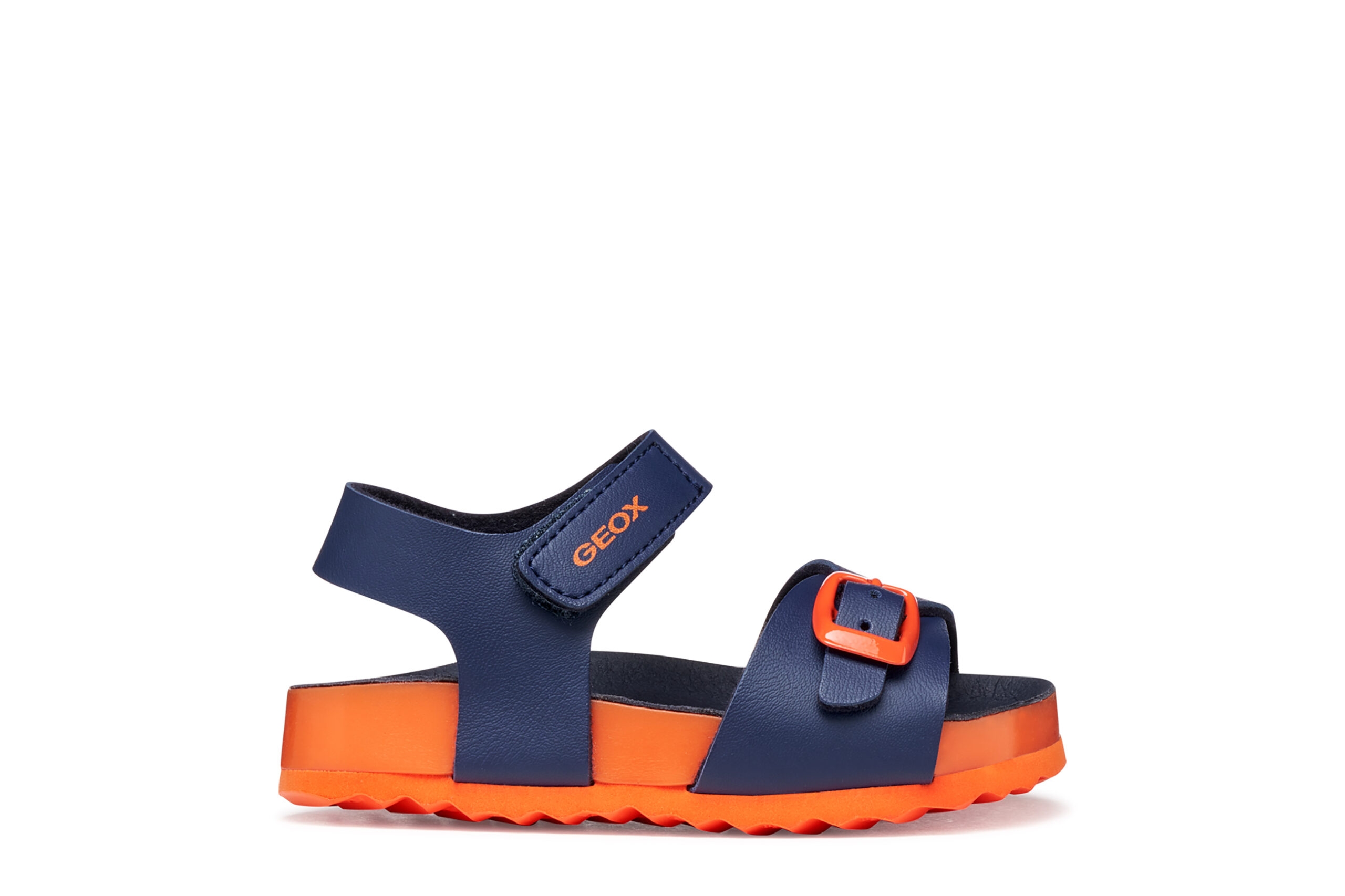 Geox Ανατομικό Παιδικό Πέδιλο Σκαφάκι Για Αγόρι Μπλέ/Πορτοκαλί