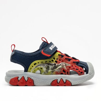 Bull Boys Αντομικά Παιδικά Παπουτσοπέδιλα Για Αγόρια Μπλέ/Κόκκινο Με Φωτάκια