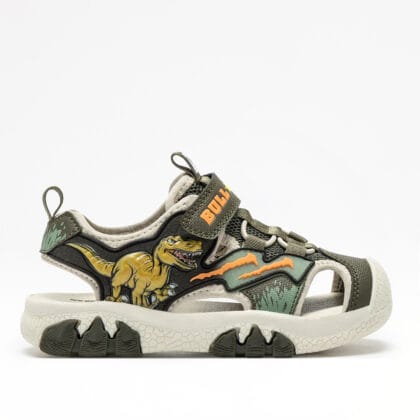 Bull Boys Αντομικά Παιδικά Παπουτσοπέδιλα Για Αγόρια Χακί Με Ήχο