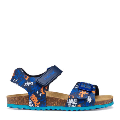 Geox Ανατομικό Παιδικό Πέδιλο Σκαφάκι Για Αγόρι Μπλέ
