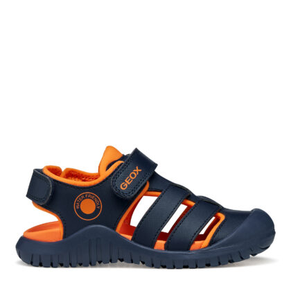 Geox Ανατομικά Παιδικά Παπουτσοπέδιλα Αδιάβροχα Για Αγόρια Μπλέ/Πορτοκαλί