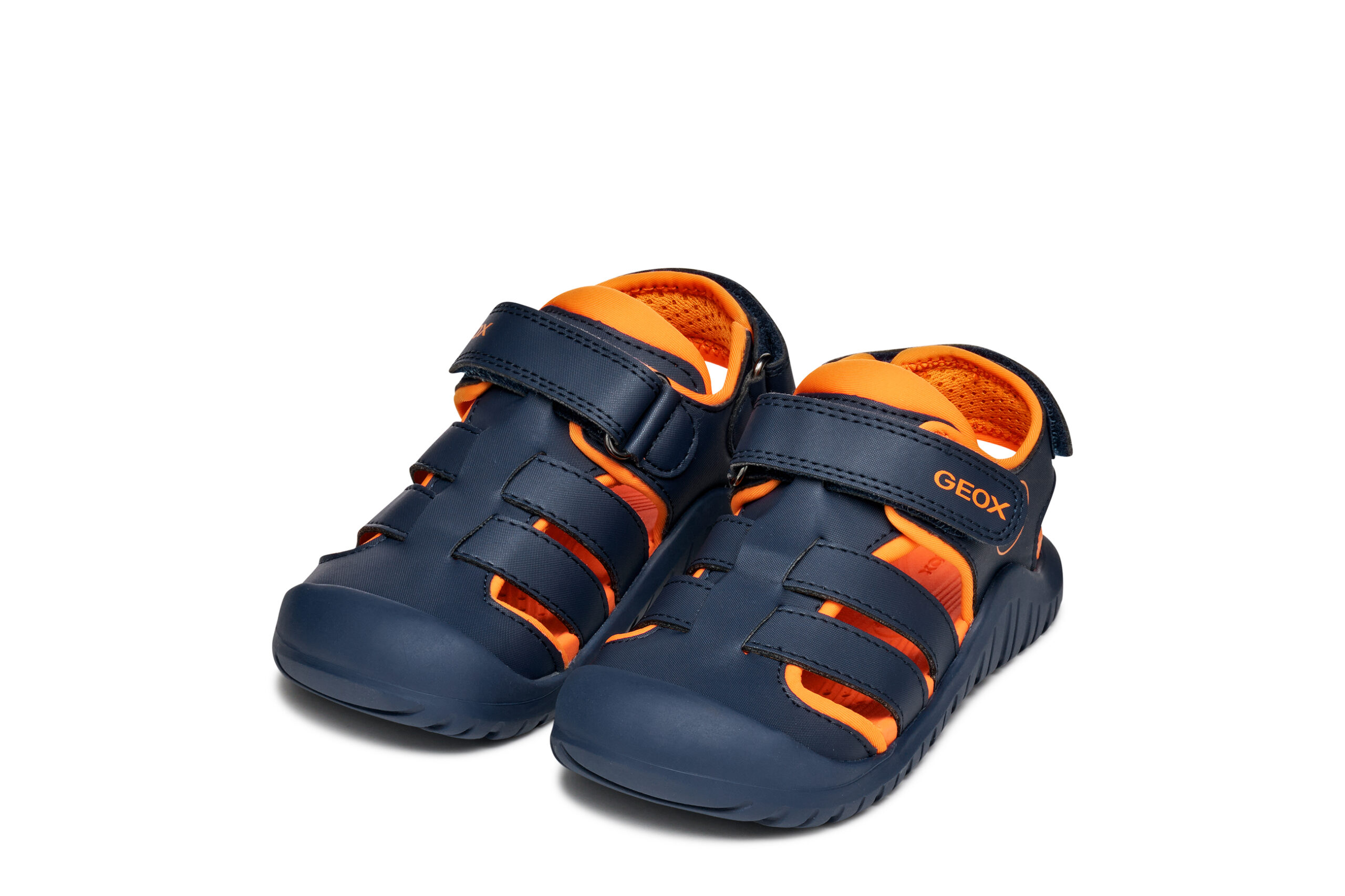 Geox Ανατομικά Παιδικά Παπουτσοπέδιλα Αδιάβροχα Για Αγόρια Μπλέ/Πορτοκαλί - Image 2
