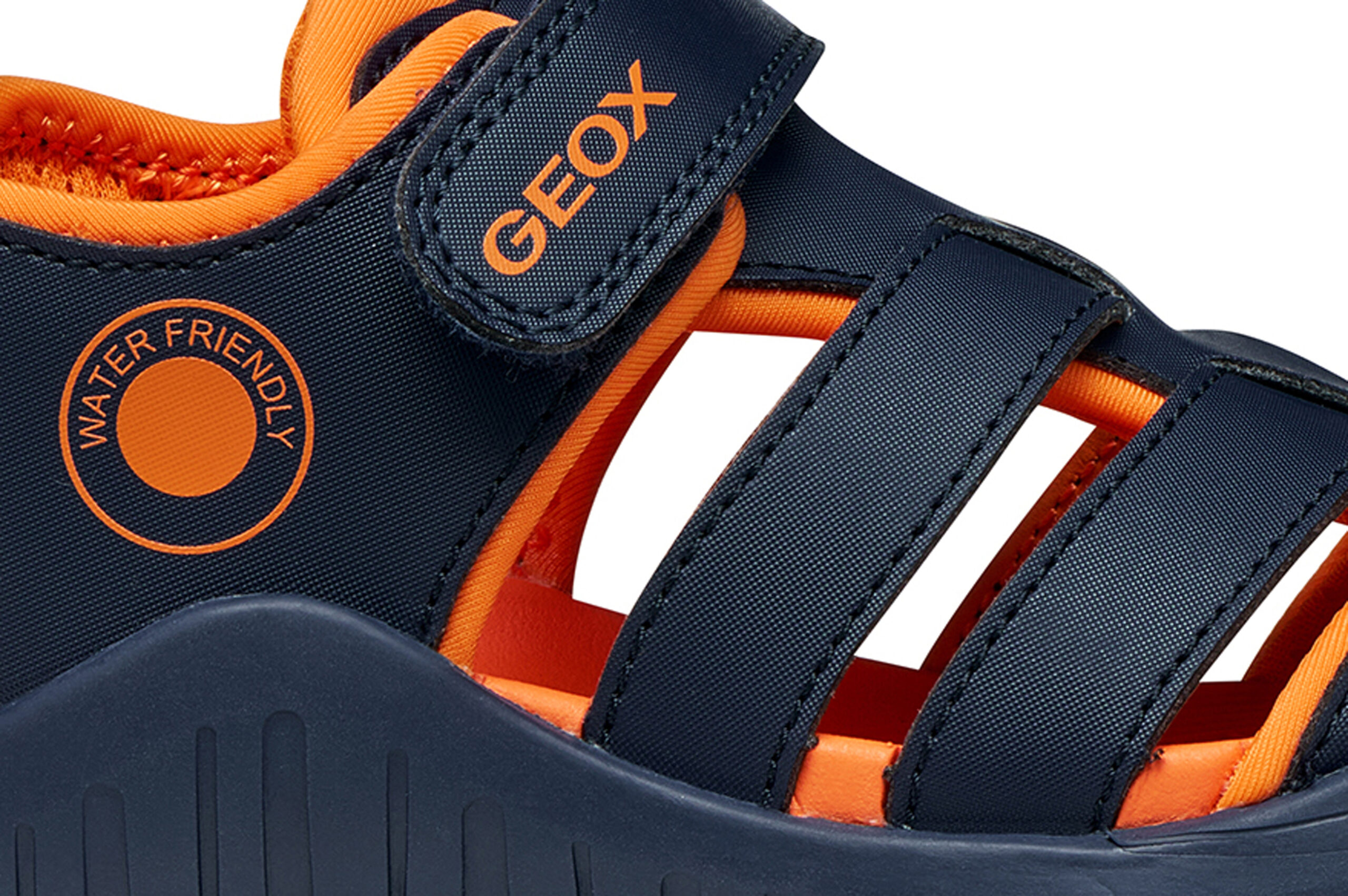 Geox Ανατομικά Παιδικά Παπουτσοπέδιλα Αδιάβροχα Για Αγόρια Μπλέ/Πορτοκαλί - Image 5