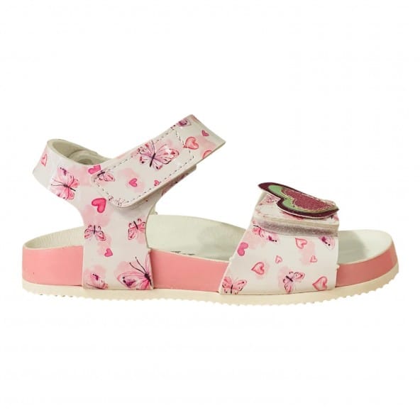 Lelli Kelly Ανατομικό Παιδικό Πέδιλο Σκαφάκι Για Κορίτσι Λευκό Ρόζ Με Πεταλούδες