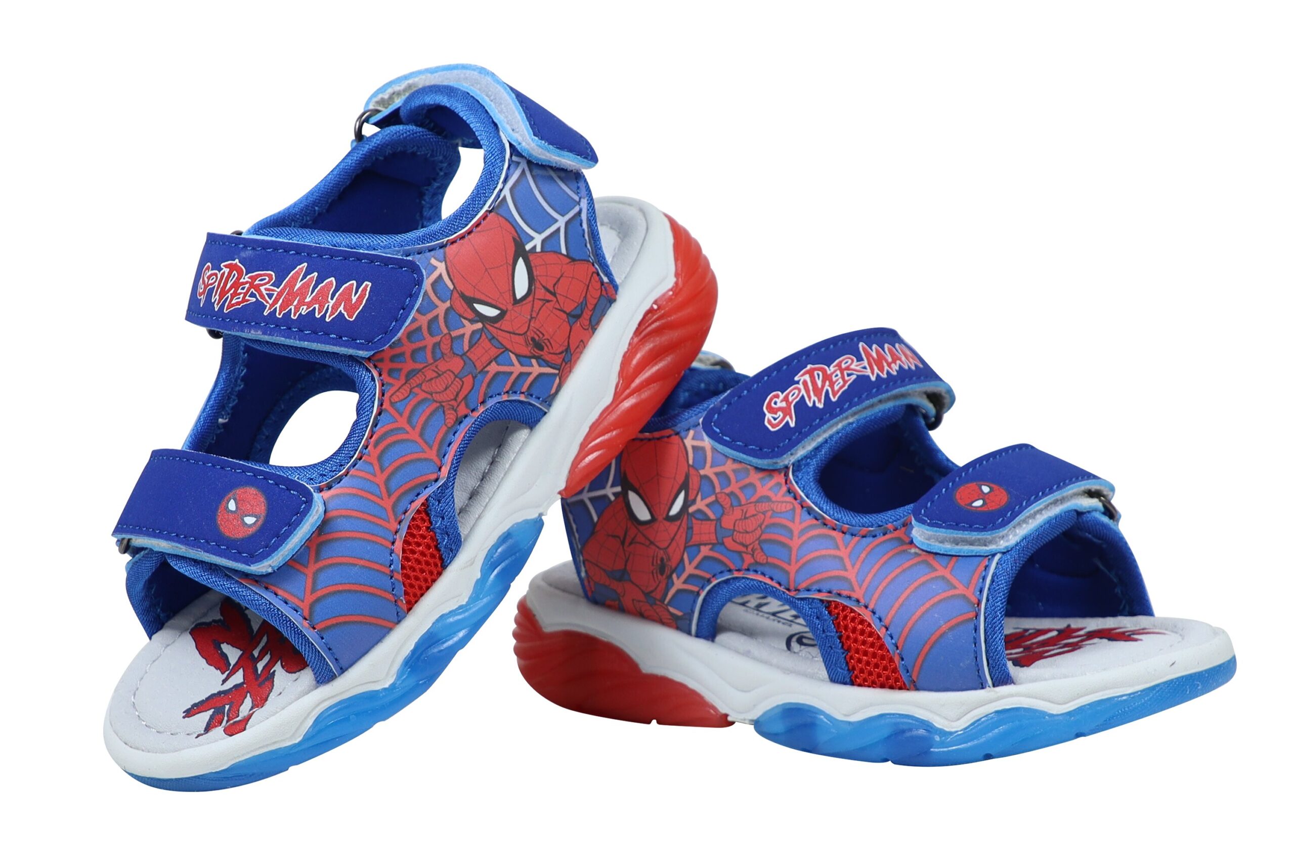 Disney Ανατομικά Παιδικά Πέδιλα Για Αγόρι Spiderman Μπλέ Με Φωτάκια - Image 3