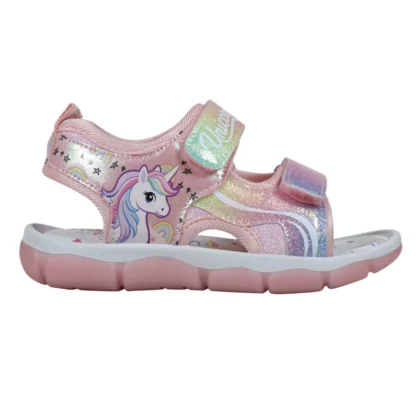 Disney Ανατομικό Παιδικό Πέδιλο Για Κορίτσι Ρόζ Με Μονόκερο Και Φωτάκια