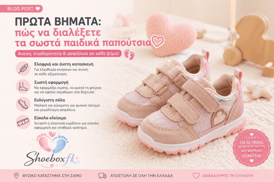 Παιδικά παπούτσια για πρώτα βήματα από το Shoeboxfk