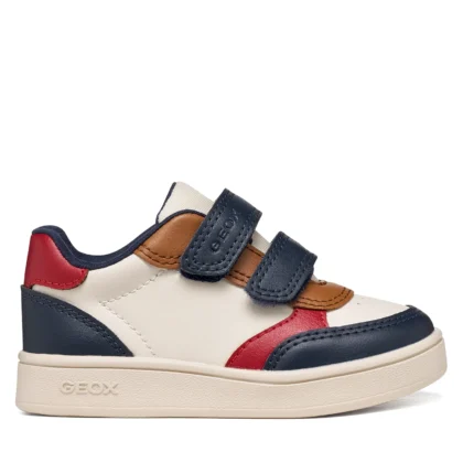 Geox Παιδικά Ανατομικά Sneaker Για Αγόρι Μπέζ Πολύχρωμο