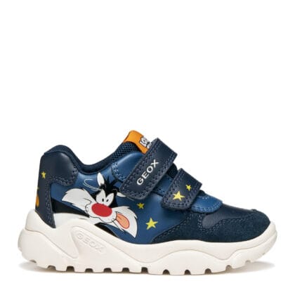 Geox Παιδικά Ανατομικά Αθλητικά Για Αγόρι Looney Tunes Sylvester & Tweety Μπλέ